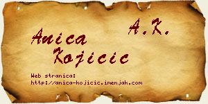 Anica Kojičić vizit kartica